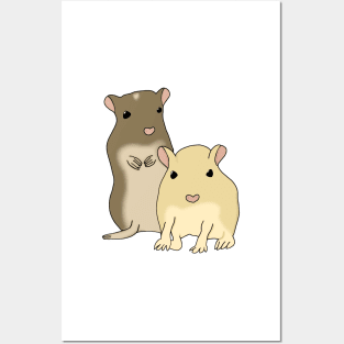 Two cute gerbils Posters and Art